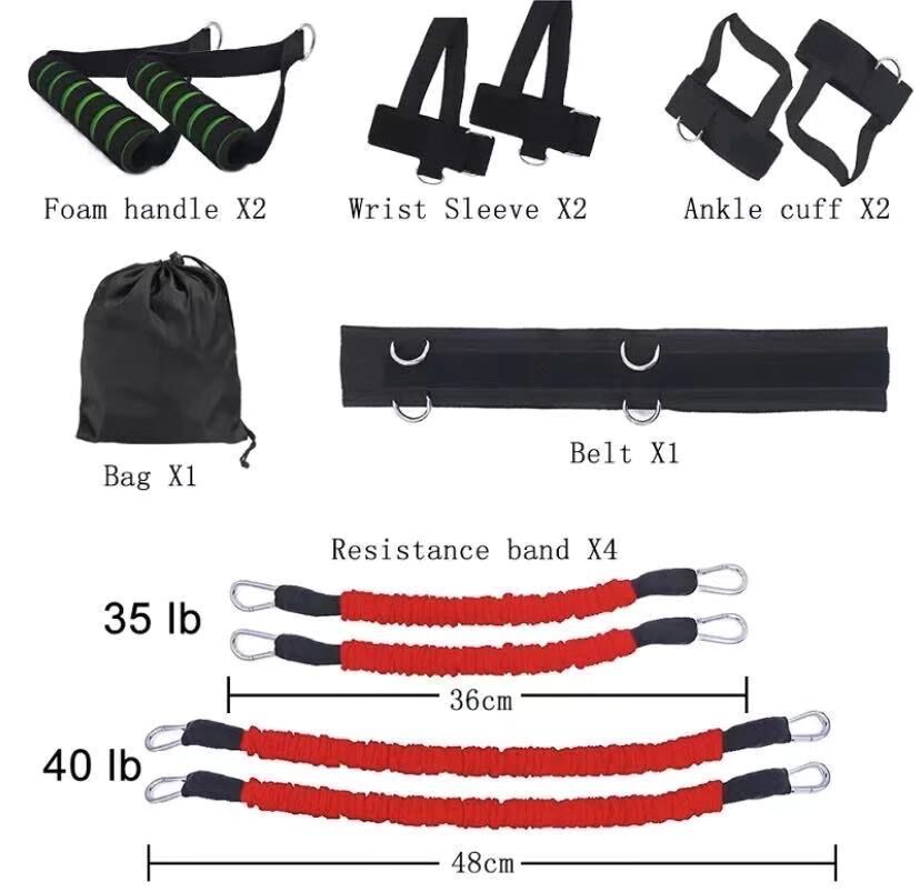 Heavy-Duty Latex Resistance Bands – Adjustable Fitness Rally Set for Strength Training & Full-Body Workouts