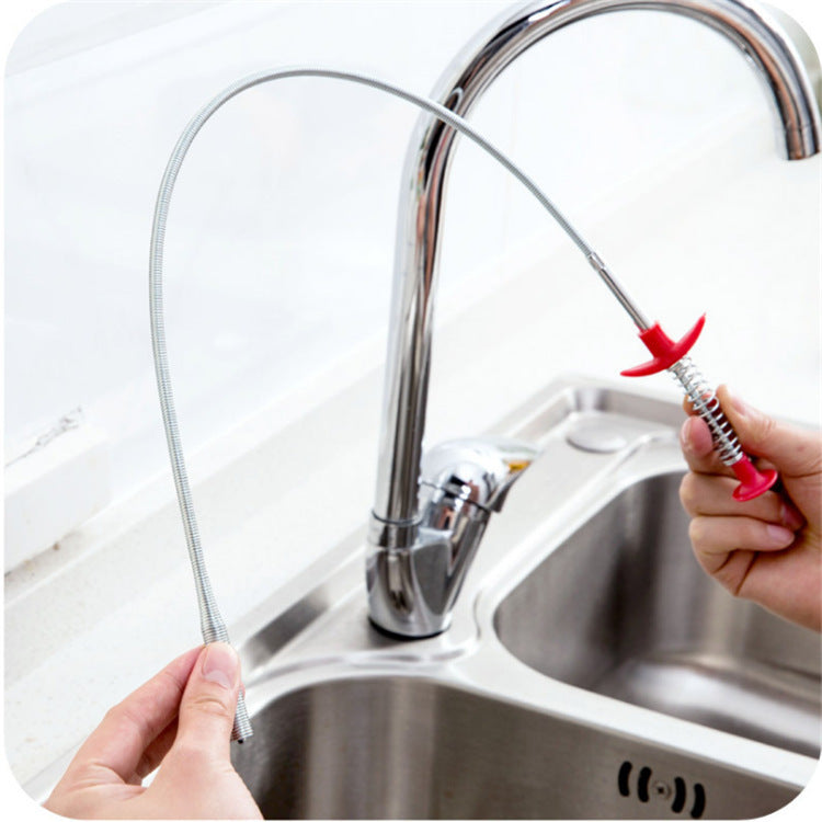 60CM Flexible Sewer Dredger Spring – Drain Clog Remover & Hair Cleaner Tool for Kitchen & Bathroom Sinks - BudgetSpender