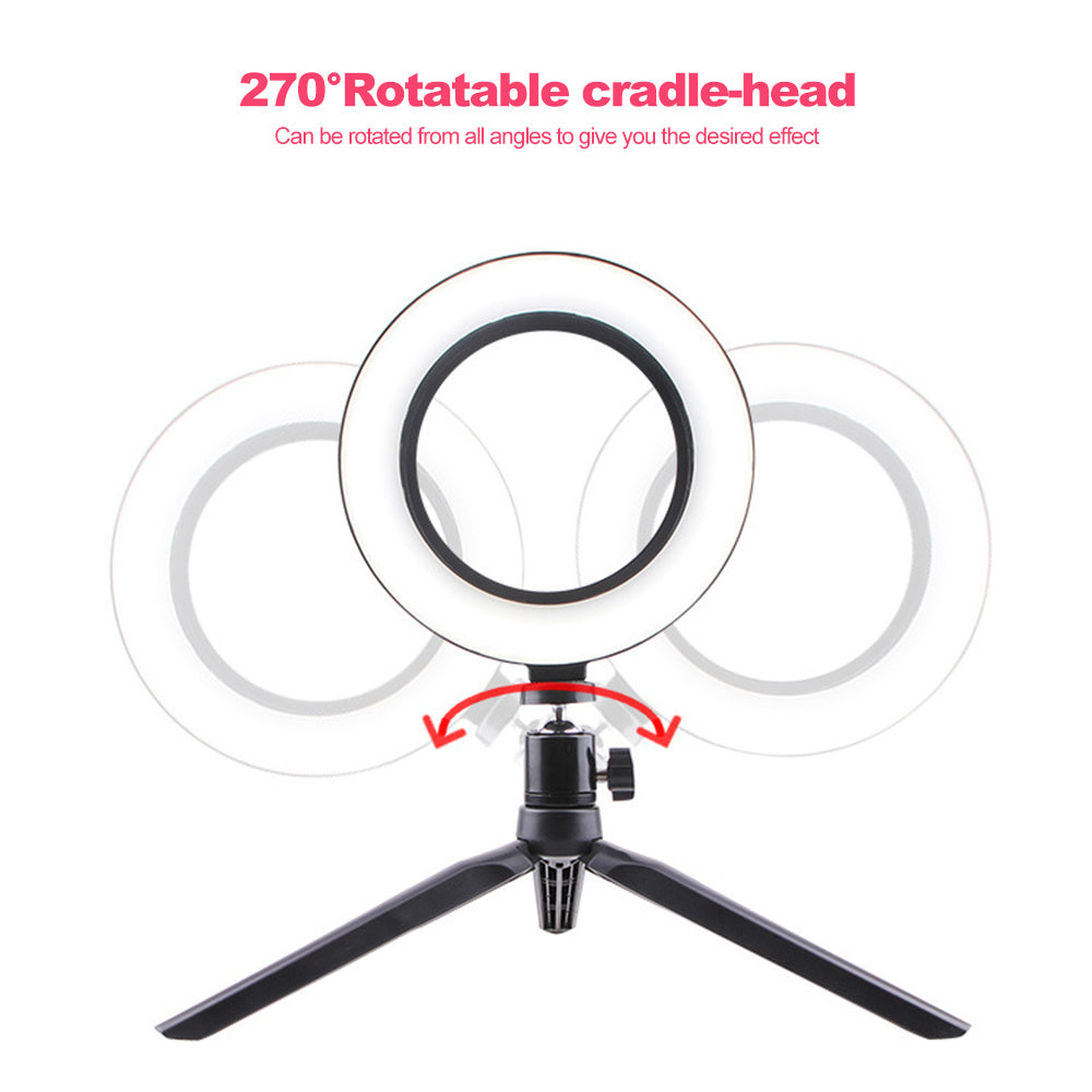 26cm Fill Light with Bluetooth Remote Control & Tripod for Desktop Live Streaming - BudgetSpender