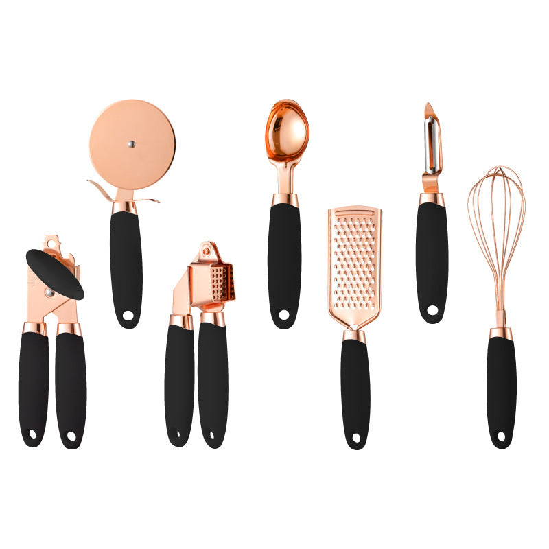 Rose Gold Stainless Steel 7-Piece Kitchen Tool Set - BudgetSpender
