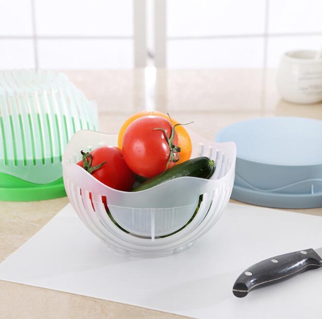 2-in-1 Salad and Fruit Cutter Bowl & Strainer – Quick, Safe & Mess-Free - BudgetSpender