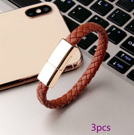 Leather Bracelet Charging Cable – Stylish Wearable Emergency Charger with Type-c - BudgetSpender