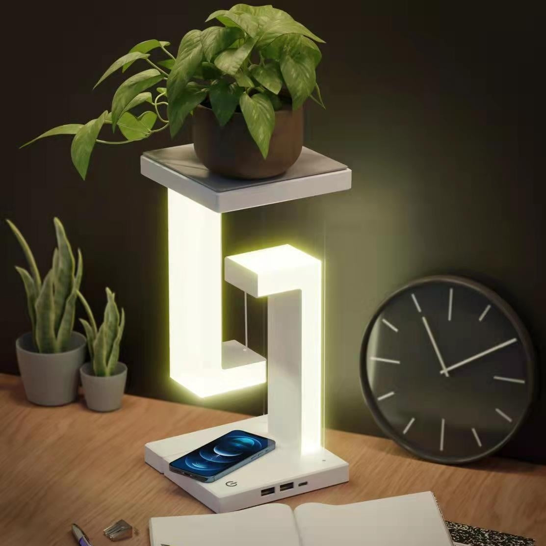 Floating Wireless Charging Lamp – Magnetic Balance Table Light with Phone Charger - BudgetSpender