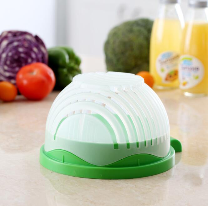 2-in-1 Salad and Fruit Cutter Bowl & Strainer – Quick, Safe & Mess-Free - BudgetSpender