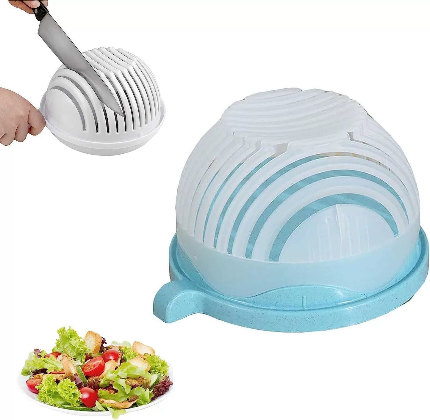 2-in-1 Salad and Fruit Cutter Bowl & Strainer – Quick, Safe & Mess-Free - BudgetSpender