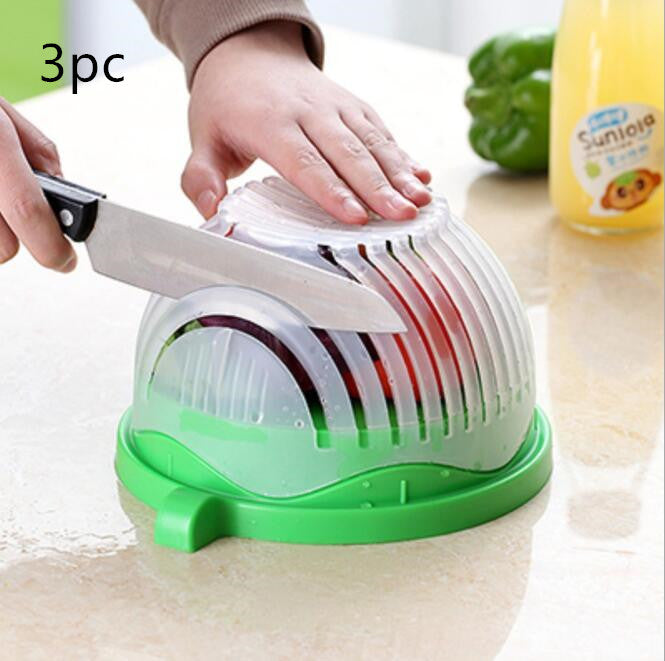 2-in-1 Salad and Fruit Cutter Bowl & Strainer – Quick, Safe & Mess-Free - BudgetSpender