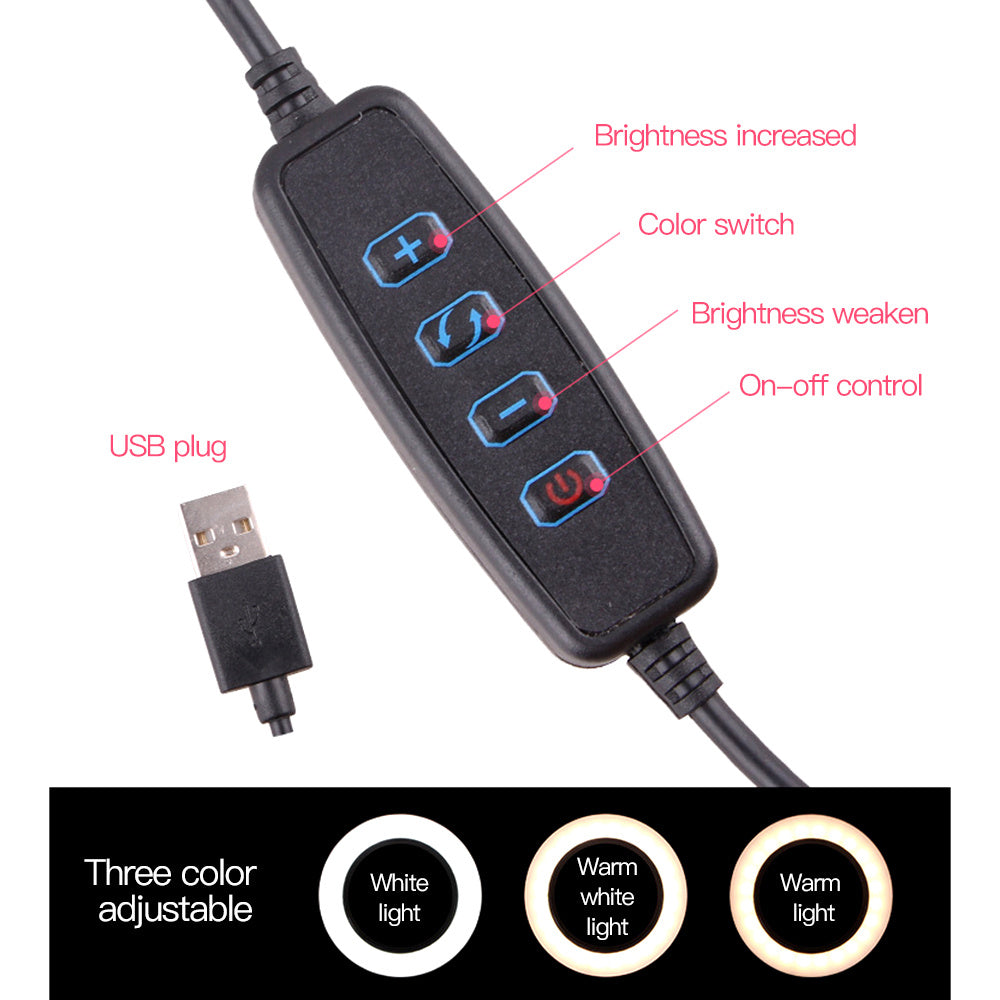 26cm Fill Light with Bluetooth Remote Control & Tripod for Desktop Live Streaming - BudgetSpender