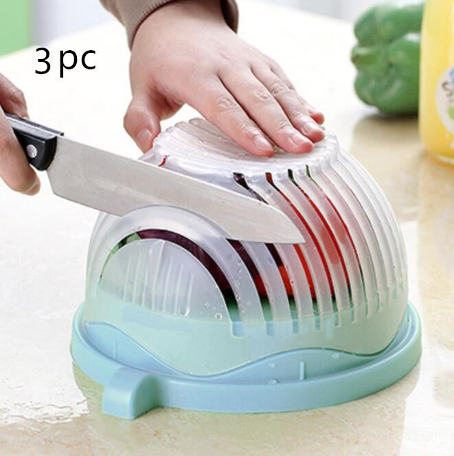 2-in-1 Salad and Fruit Cutter Bowl & Strainer – Quick, Safe & Mess-Free - BudgetSpender