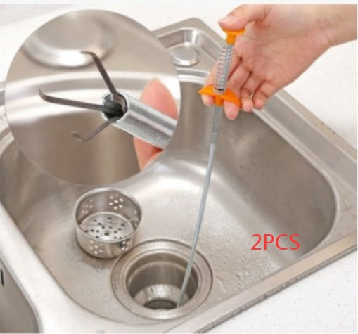 60CM Flexible Sewer Dredger Spring – Drain Clog Remover & Hair Cleaner Tool for Kitchen & Bathroom Sinks - BudgetSpender