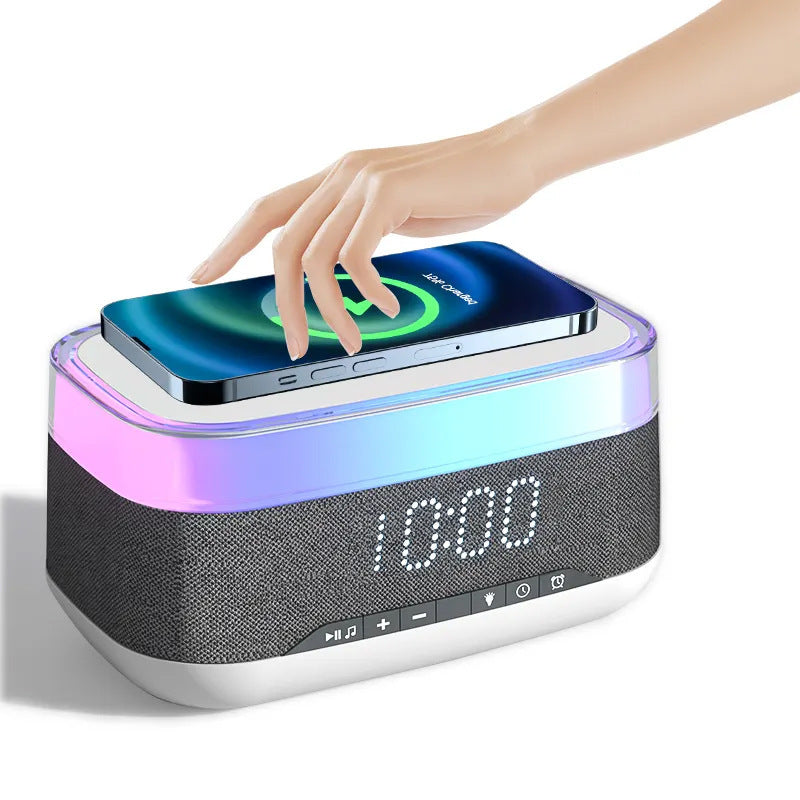 Intelligent Multifunctional Alarm Clock Bluetooth Speaker with Wireless Charger & Fast Charge - BudgetSpender