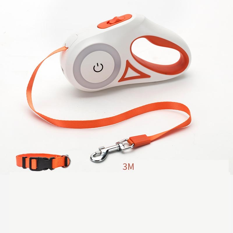 Retractable Dog Leash with Matching Collar – Auto Lock & Spotlight for Small & Medium Pets - BudgetSpender