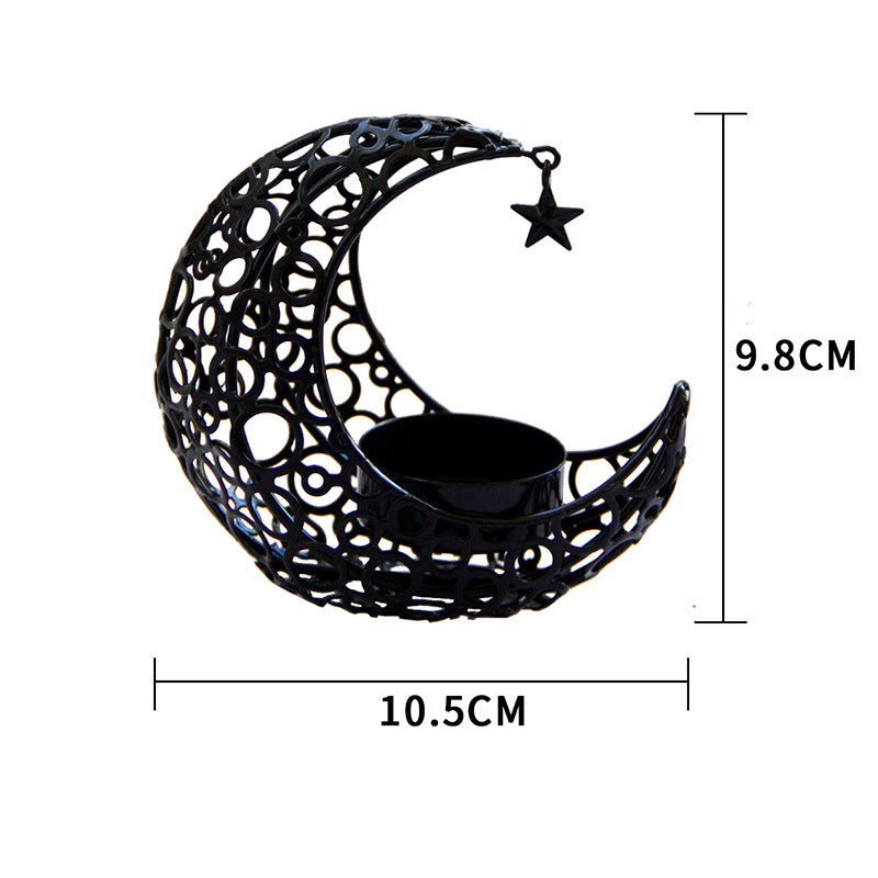 Luxury Hollow Moon Metal Candle Holder - BudgetSpender