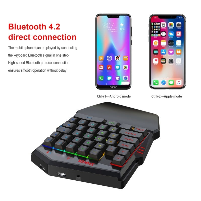 HXSJ K99 Bluetooth Mobile Game Keyboard & Wired Mouse Set – FPS Gaming Controller with Pressure Gun Function - BudgetSpender