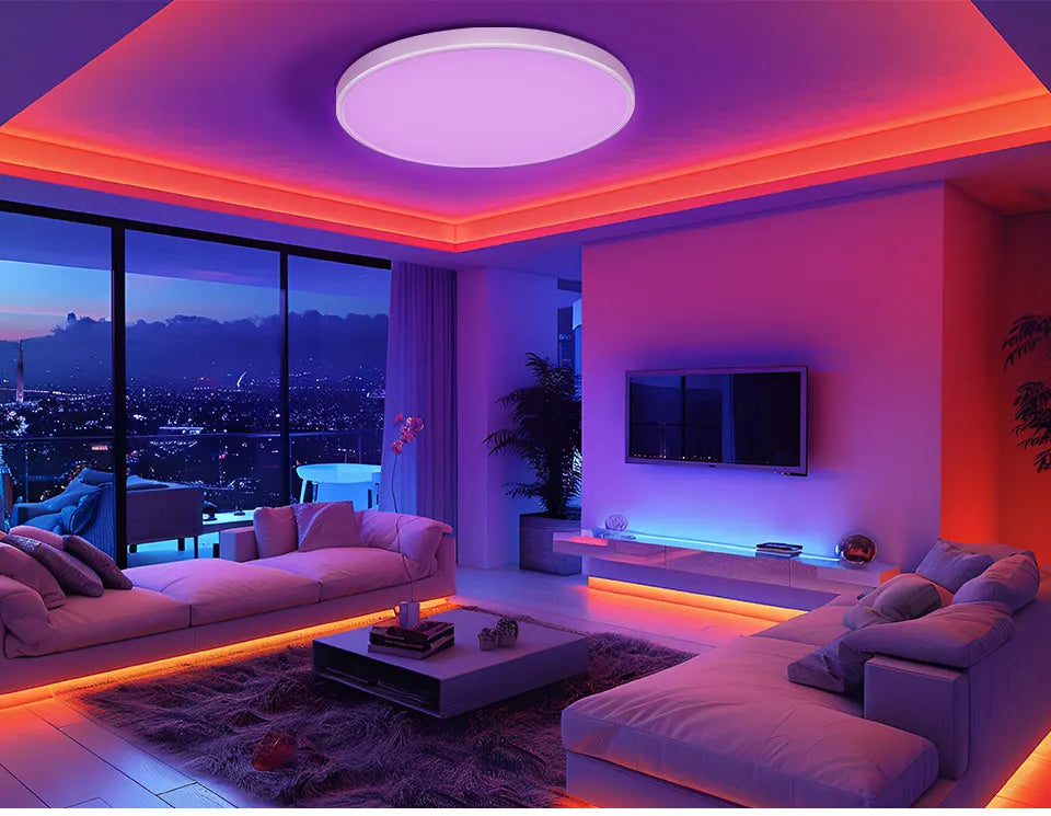 Smart WiFi LED Ceiling Light 24W – App & Voice Control, Round Panel, Works with Alexa & Google Home - BudgetSpender