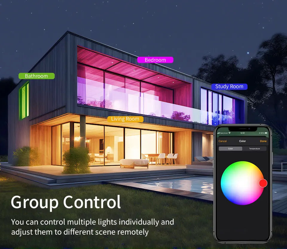 Smart WiFi LED Ceiling Light 24W – App & Voice Control, Round Panel, Works with Alexa & Google Home - BudgetSpender