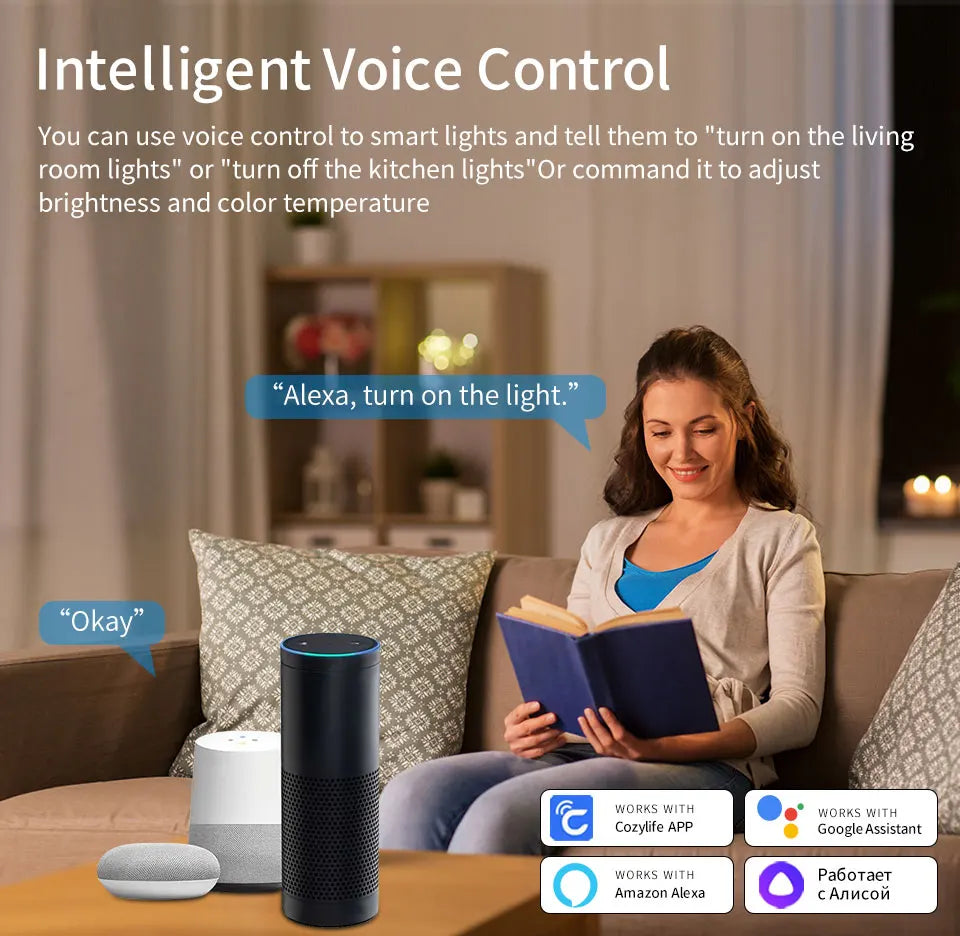 Smart WiFi LED Ceiling Light 24W – App & Voice Control, Round Panel, Works with Alexa & Google Home - BudgetSpender