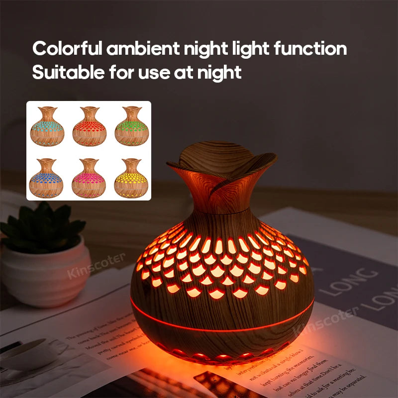 300ml Wood Grain USB Aroma Diffuser & Humidifier - BudgetSpender