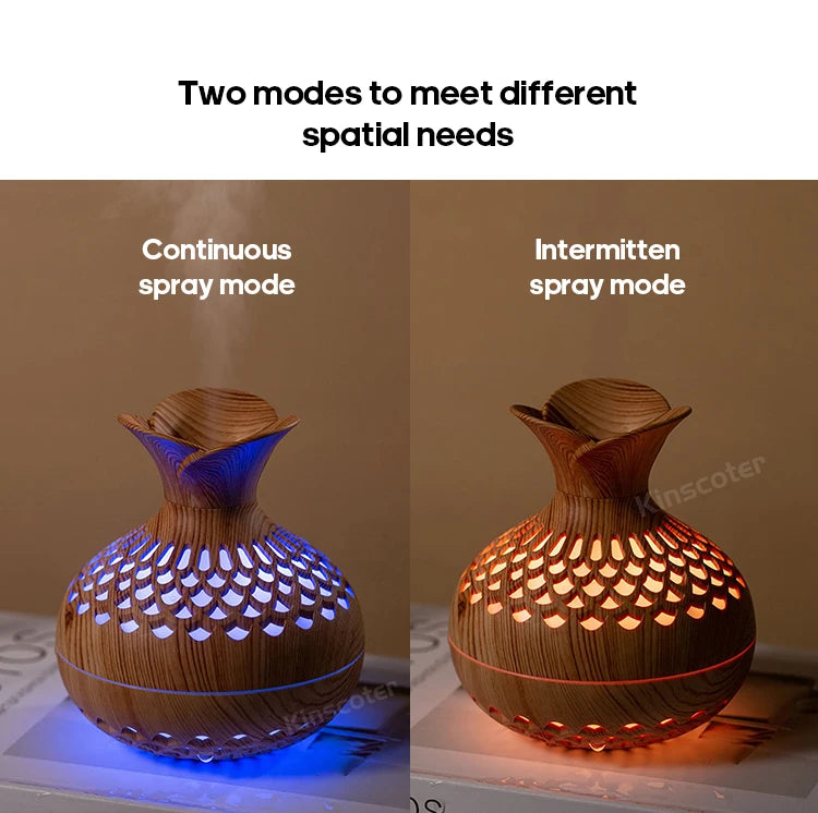 300ml Wood Grain USB Aroma Diffuser & Humidifier - BudgetSpender