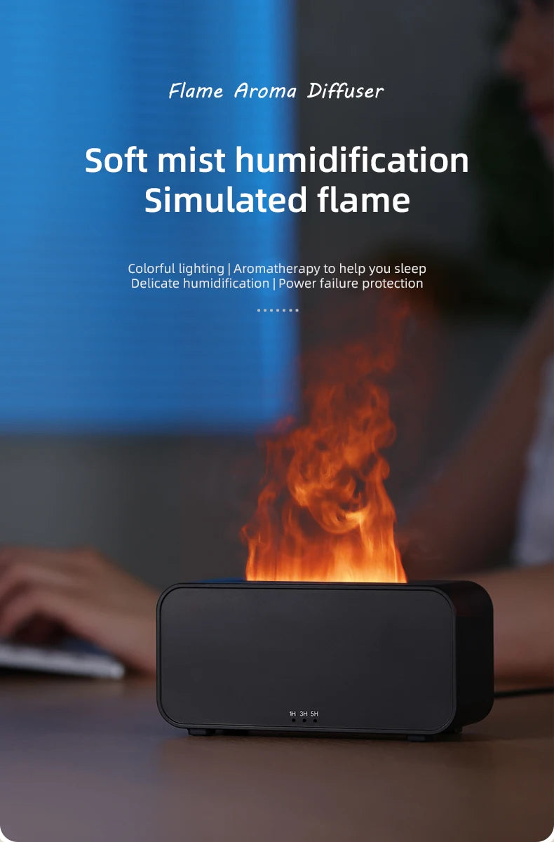 Mini Aroma Diffuser & Humidifier with LED Flame Light - BudgetSpender