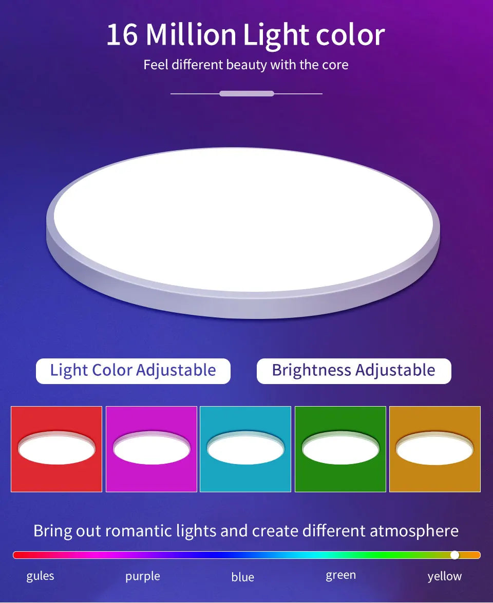 Smart WiFi LED Ceiling Light 24W – App & Voice Control, Round Panel, Works with Alexa & Google Home - BudgetSpender