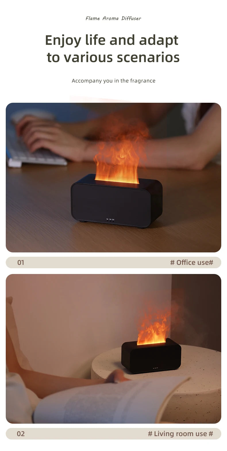 Mini Aroma Diffuser & Humidifier with LED Flame Light - BudgetSpender