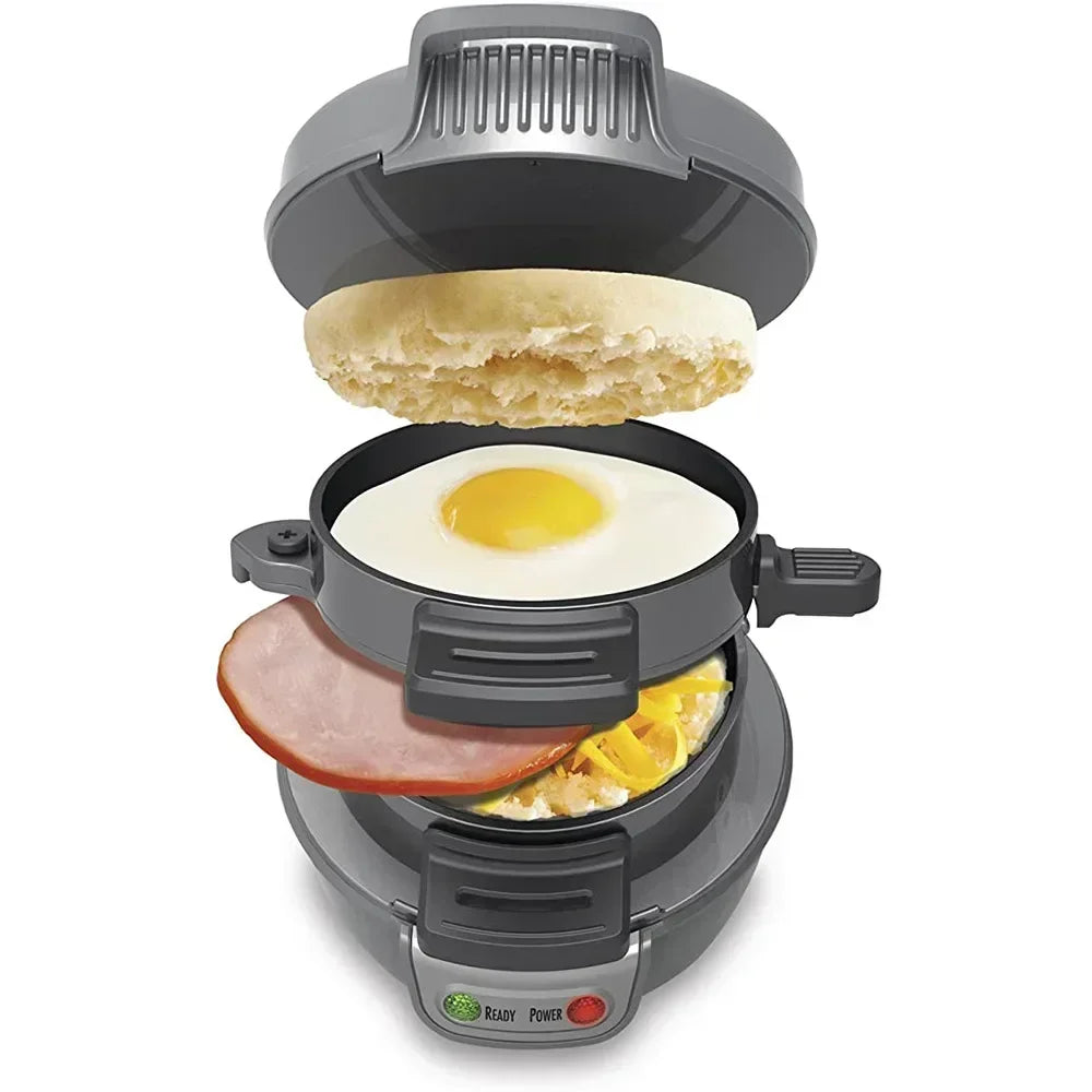 Electric Burger Maker Grill Press – Non-Stick, 600–800W, Compact Sandwich Waffle Machine - BudgetSpender