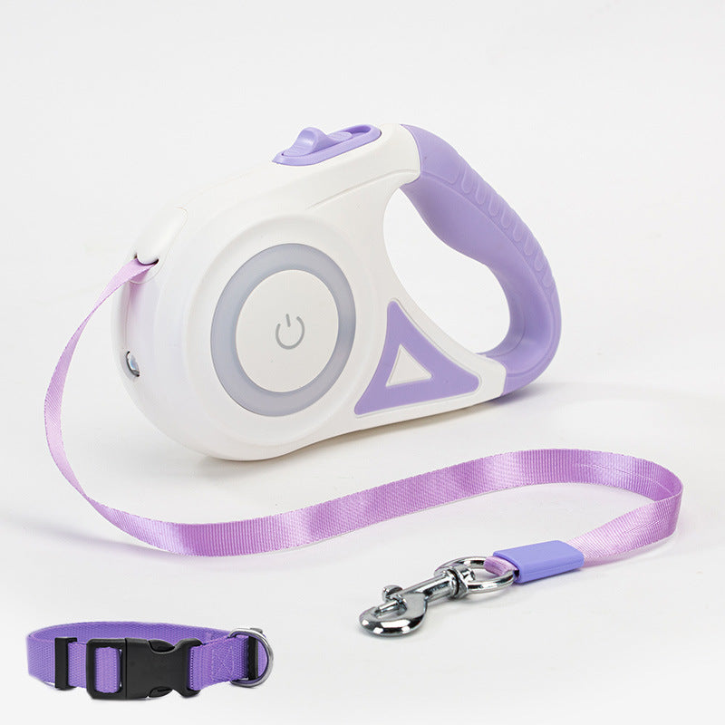Retractable Dog Leash with Matching Collar – Auto Lock & Spotlight for Small & Medium Pets - BudgetSpender