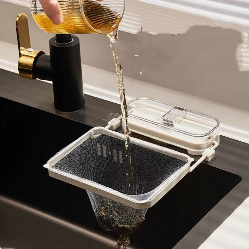 Kitchen Sink Filter Rack with Suction Cup | Disposable Leftover Strainer for Efficient Garbage Drainage - BudgetSpender