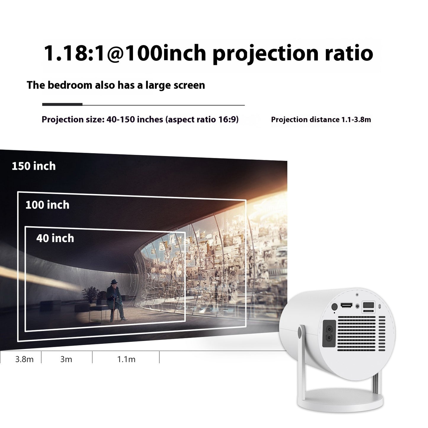 Mini Home Projector – Portable Auto-Focus with 180° Projection - BudgetSpender