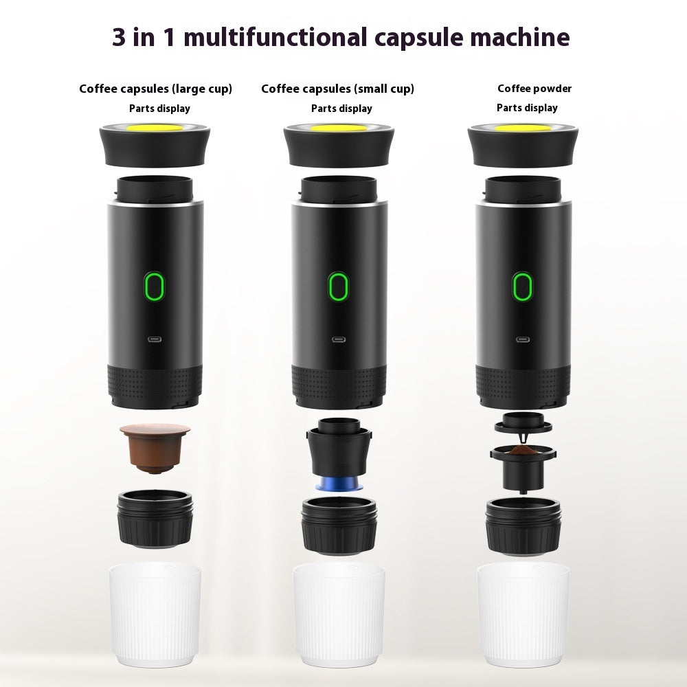 Portable 3-in-1 Espresso Machine – Compact & Intelligent Coffee Maker for Ground Coffee & Capsules - BudgetSpender