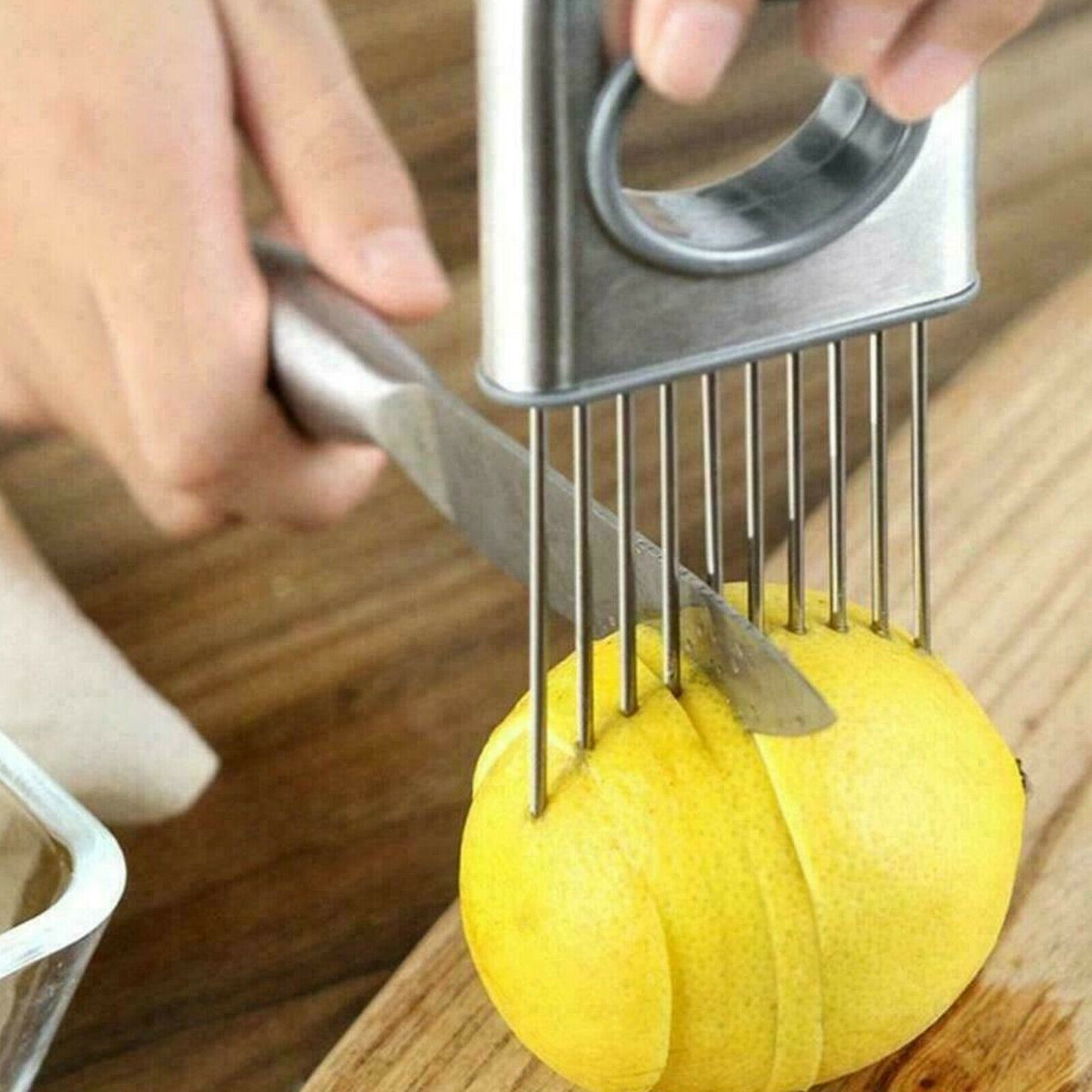 Stainless Steel Multi-Purpose Slicer Holder – Easy & Safe Cutting Tool - BudgetSpender