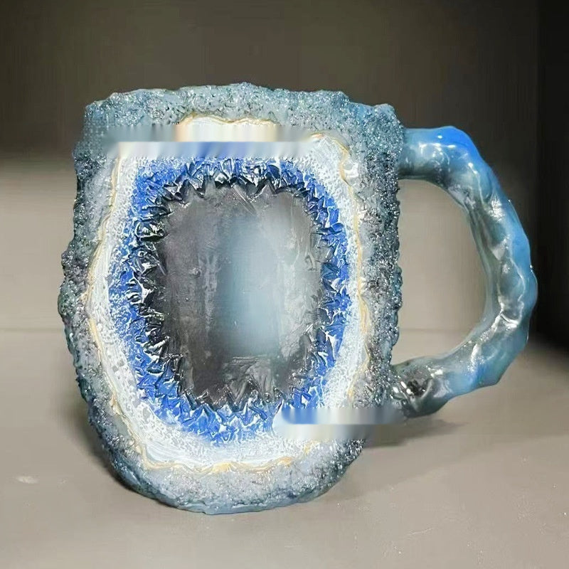 400ml Resin Mineral Crystal Coffee Mug with Handle – Elegant Mineral Crystal Cup for Home & Office Decor - BudgetSpender