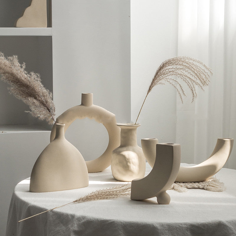 Nordic Ceramic Table Vase – Elegant Home Décor for Living Room, Bedroom, and Office Spaces - BudgetSpender