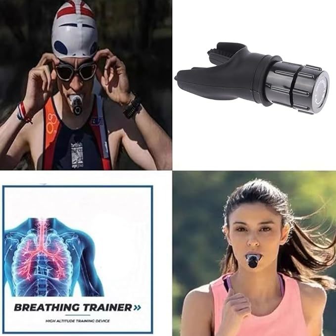 Breathing Trainer for Fitness & Lung Exercise – Portable Respirator with Mouthpiece - BudgetSpender