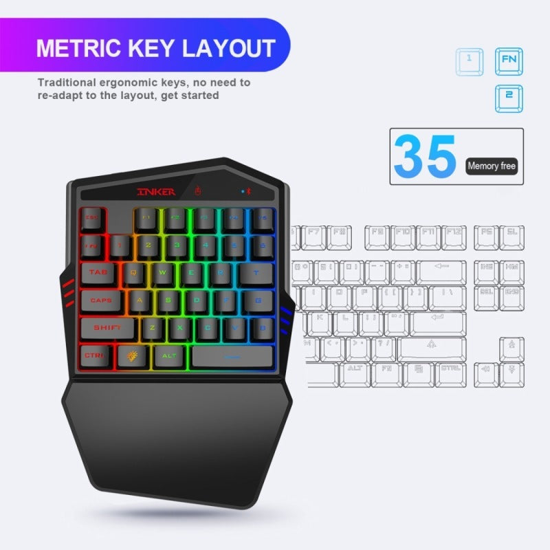 HXSJ K99 Bluetooth Mobile Game Keyboard & Wired Mouse Set – FPS Gaming Controller with Pressure Gun Function - BudgetSpender