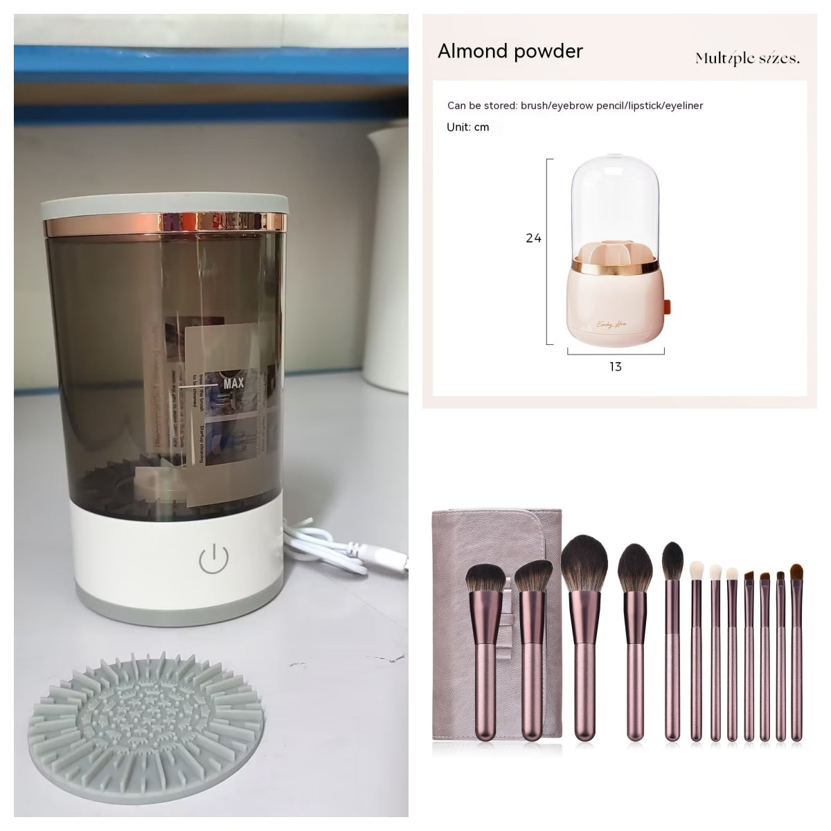 Electric Makeup Brush Cleaner USB Portable Spinner for Deep Cleaning & Fast Drying - BudgetSpender