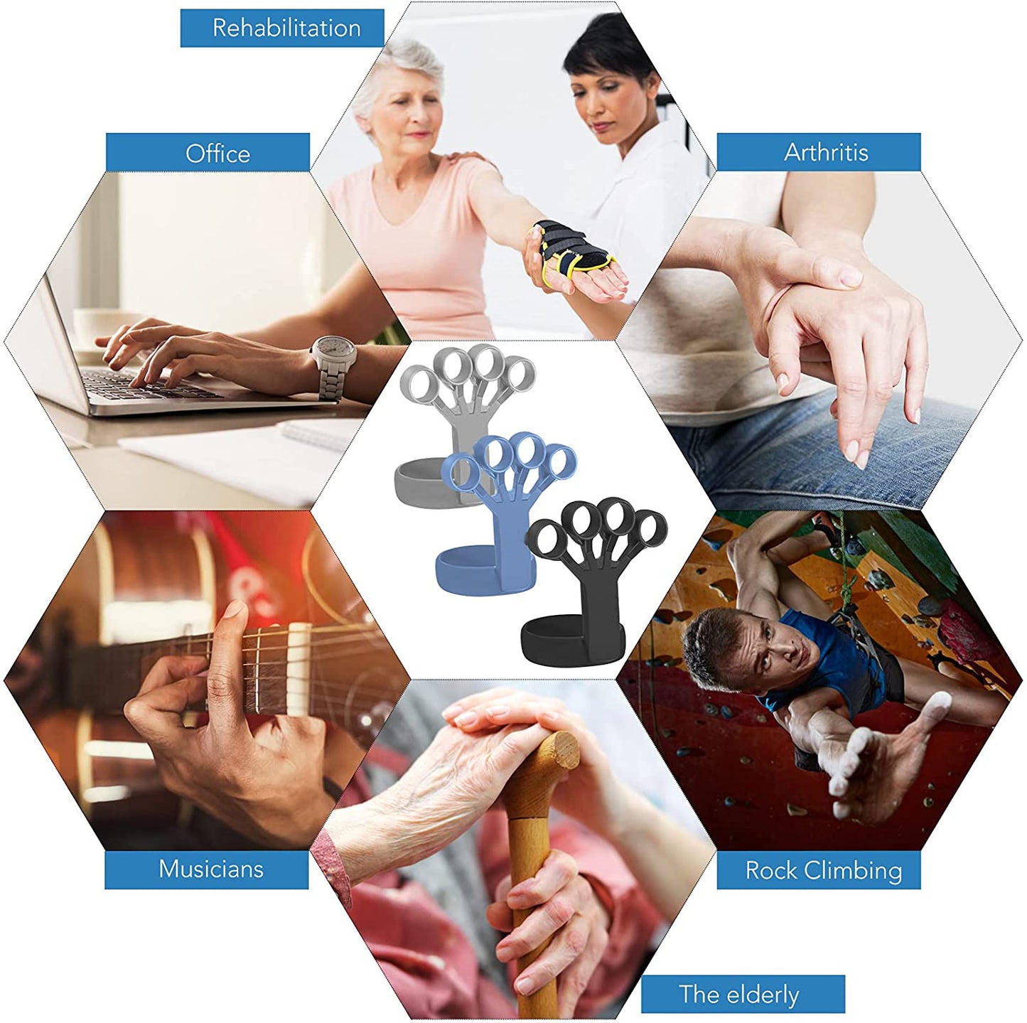 Silicone Finger Exercise Stretcher – Hand Grip Trainer for Arthritis & Strengthening Rehabilitation - BudgetSpender