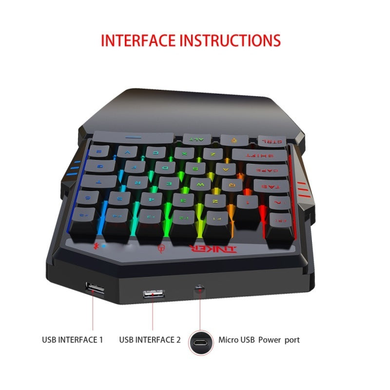 HXSJ K99 Bluetooth Mobile Game Keyboard & Wired Mouse Set – FPS Gaming Controller with Pressure Gun Function - BudgetSpender