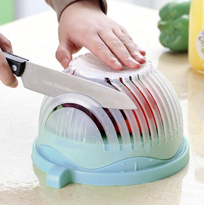 2-in-1 Salad and Fruit Cutter Bowl & Strainer – Quick, Safe & Mess-Free - BudgetSpender