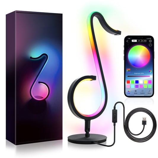 Intelligent APP Remote Control Symphony Atmosphere Light – 180° Rotating LED Night Light for Desktop, Bedside, and Home Decor - BudgetSpender