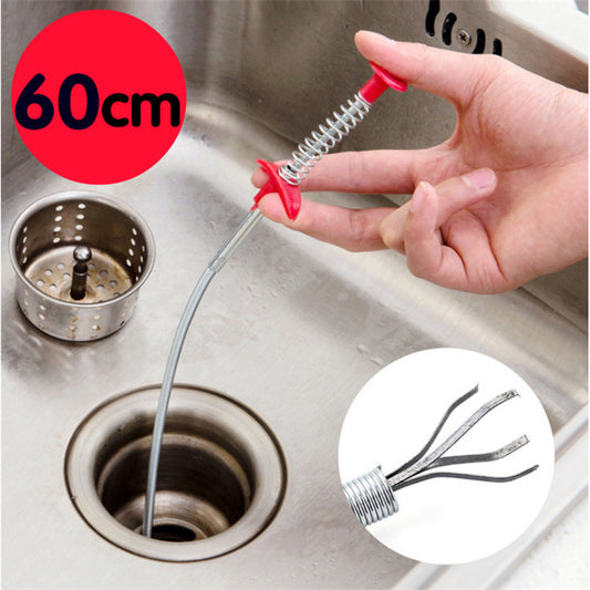 60CM Flexible Sewer Dredger Spring – Drain Clog Remover & Hair Cleaner Tool for Kitchen & Bathroom Sinks - BudgetSpender