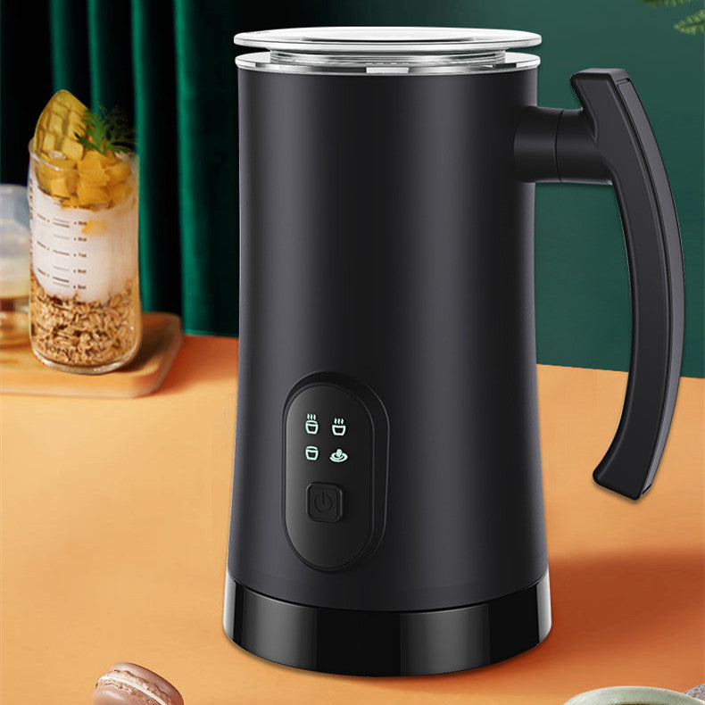 Automatic Stainless Steel Electric Milk Frother – Hot & Cold Whipping Machine for Coffee, Lattes & More - BudgetSpender