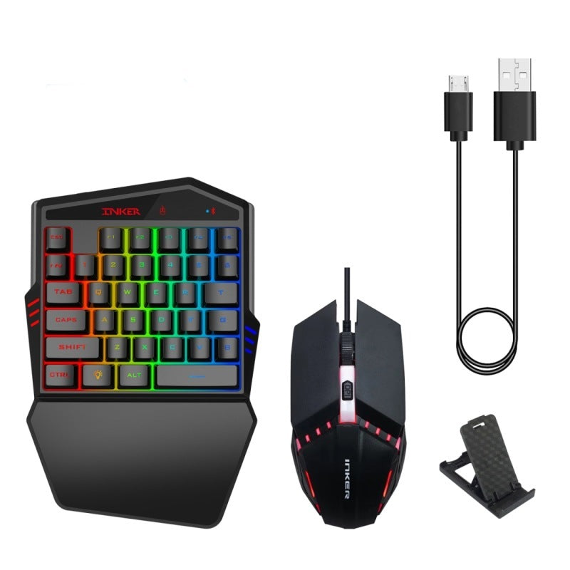 HXSJ K99 Bluetooth Mobile Game Keyboard & Wired Mouse Set – FPS Gaming Controller with Pressure Gun Function - BudgetSpender