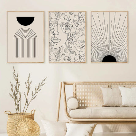 Luxuxry Boho Canvas Abstract Lines Home Decor - BudgetSpender