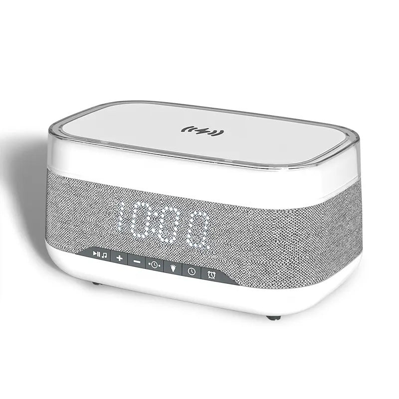 Intelligent Multifunctional Alarm Clock Bluetooth Speaker with Wireless Charger & Fast Charge - BudgetSpender
