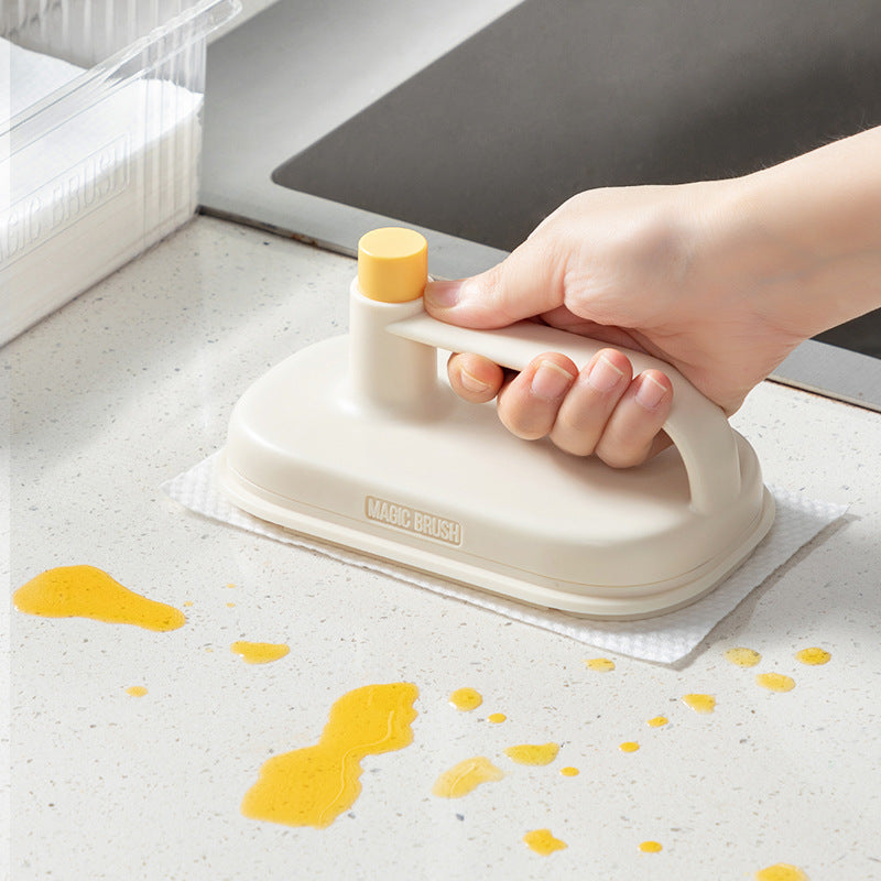 Magic Brush with 50 Disposable Rags – Easy, No-Screw Cleaning Tool for Dusting & Household Tasks - BudgetSpender