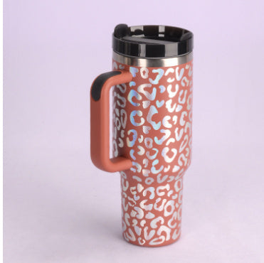 40 Oz Insulated Tumbler with Handle & Straw – Stainless Steel Travel Mug with Lid - BudgetSpender