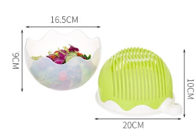2-in-1 Salad and Fruit Cutter Bowl & Strainer – Quick, Safe & Mess-Free - BudgetSpender