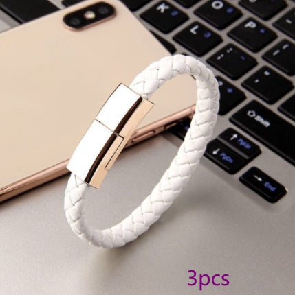 Leather Bracelet Charging Cable – Stylish Wearable Emergency Charger with Type-c - BudgetSpender
