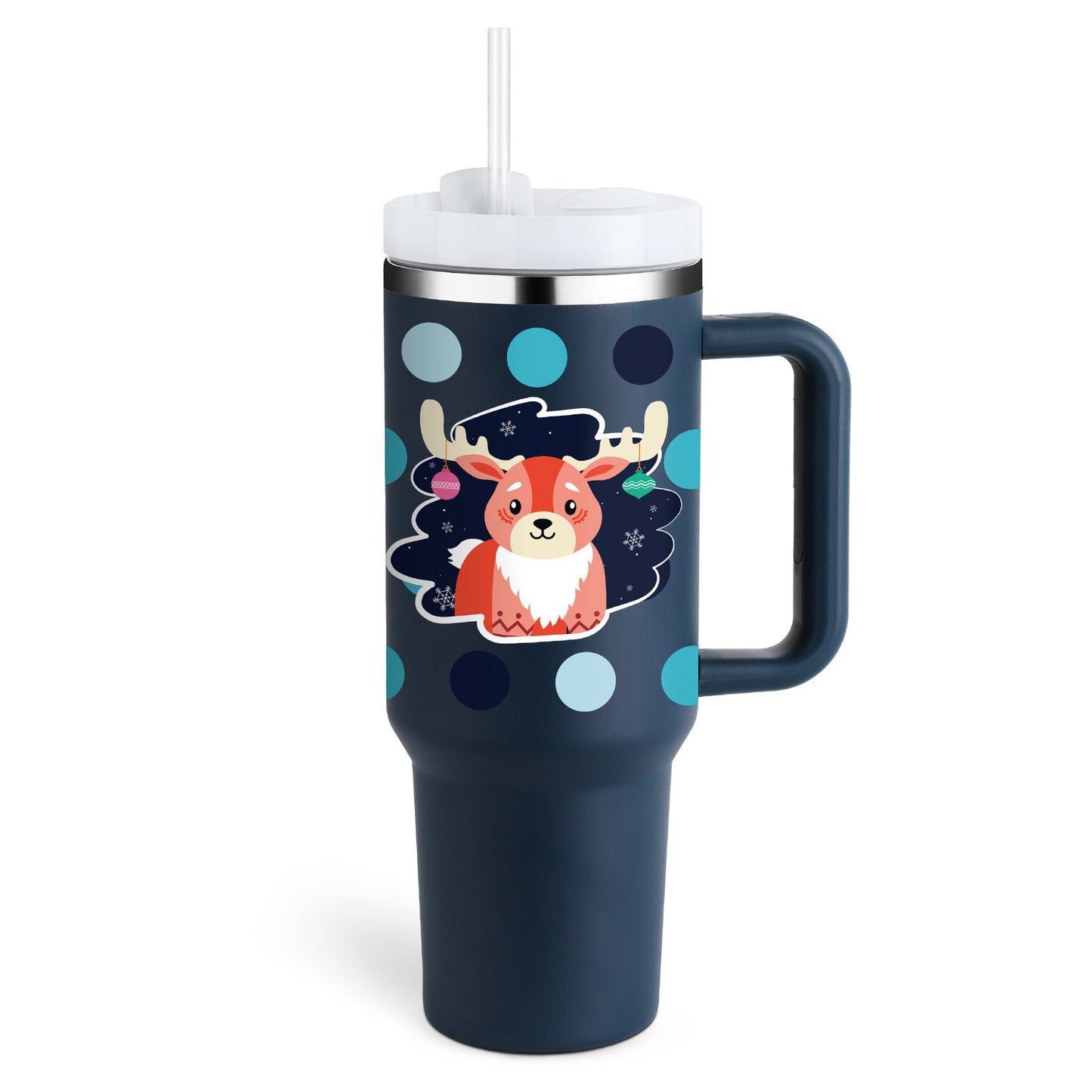 40 Oz Insulated Tumbler with Handle & Straw – Stainless Steel Travel Mug with Lid - BudgetSpender